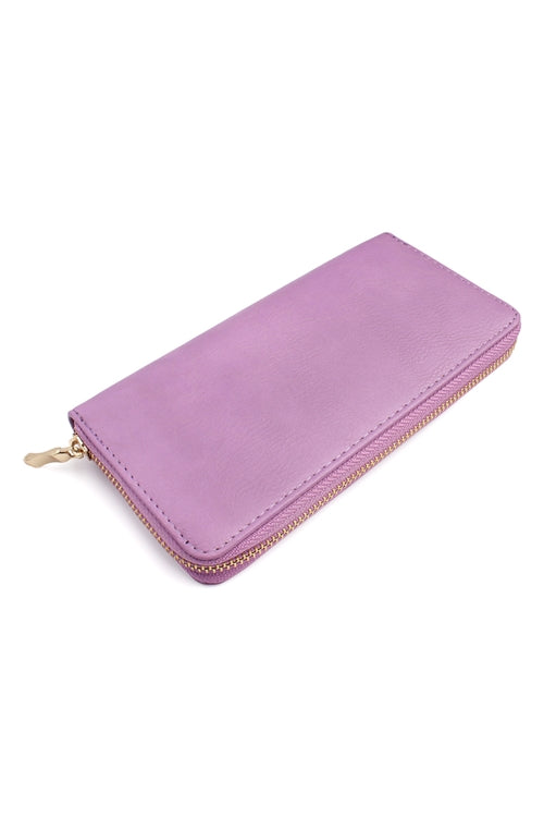Angie" Clutch Zipper Wallet- Lilac