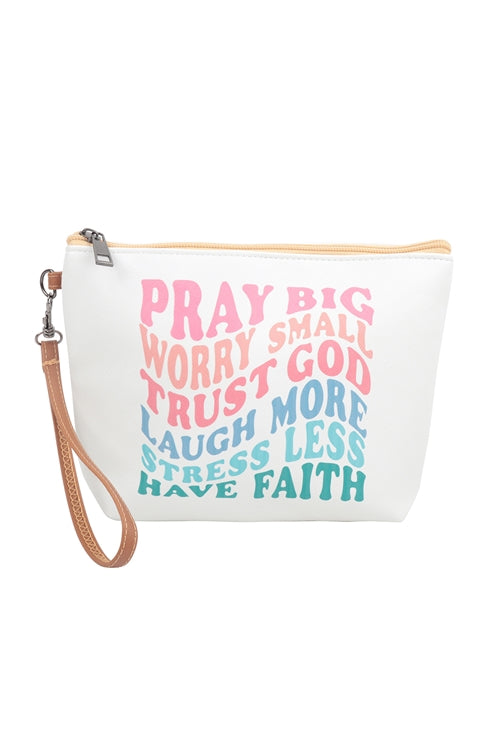 Spring Pray Wristlet Pouch