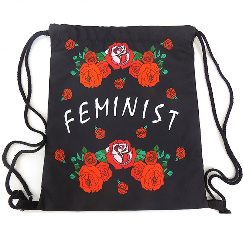 Feminist Rose String Backpack