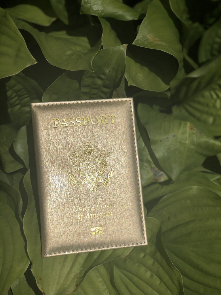 Fashion Passport Holder- Gold