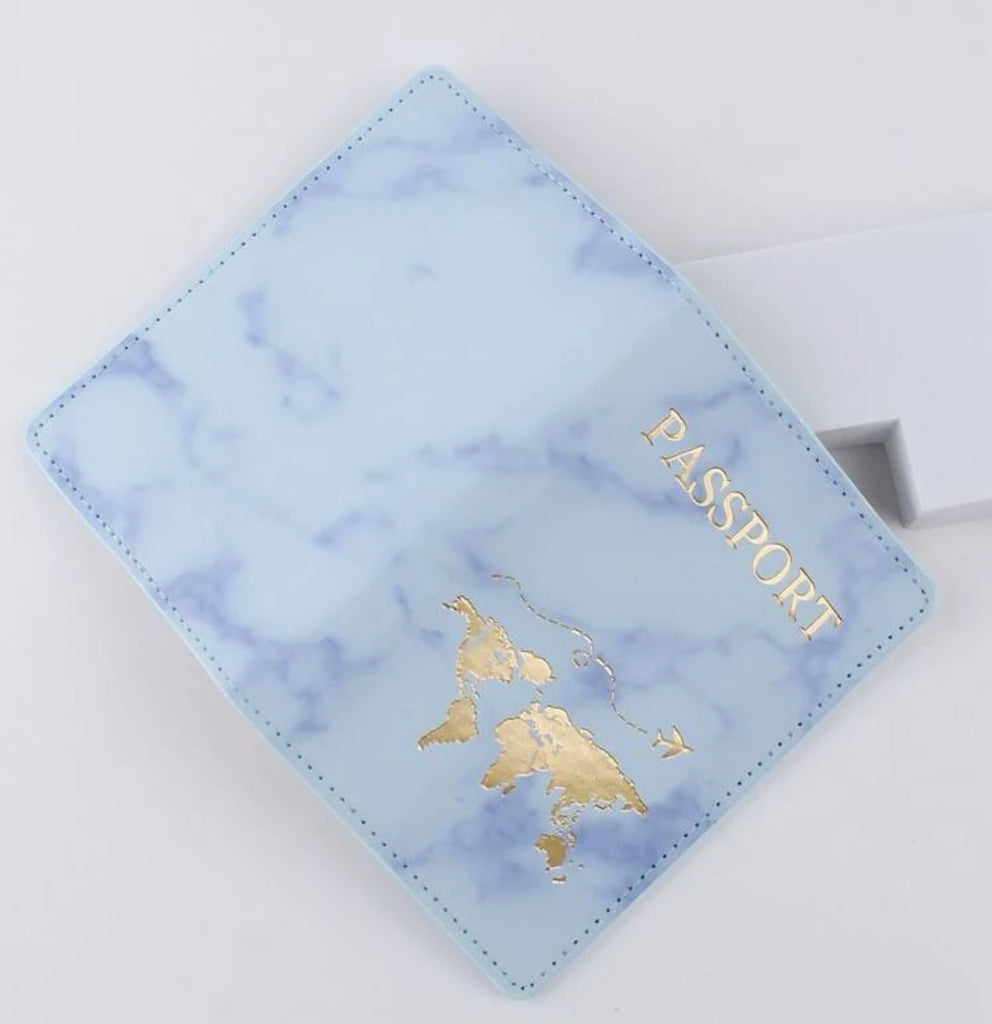 Trendy Sky Blue Vibez Passport Holder
