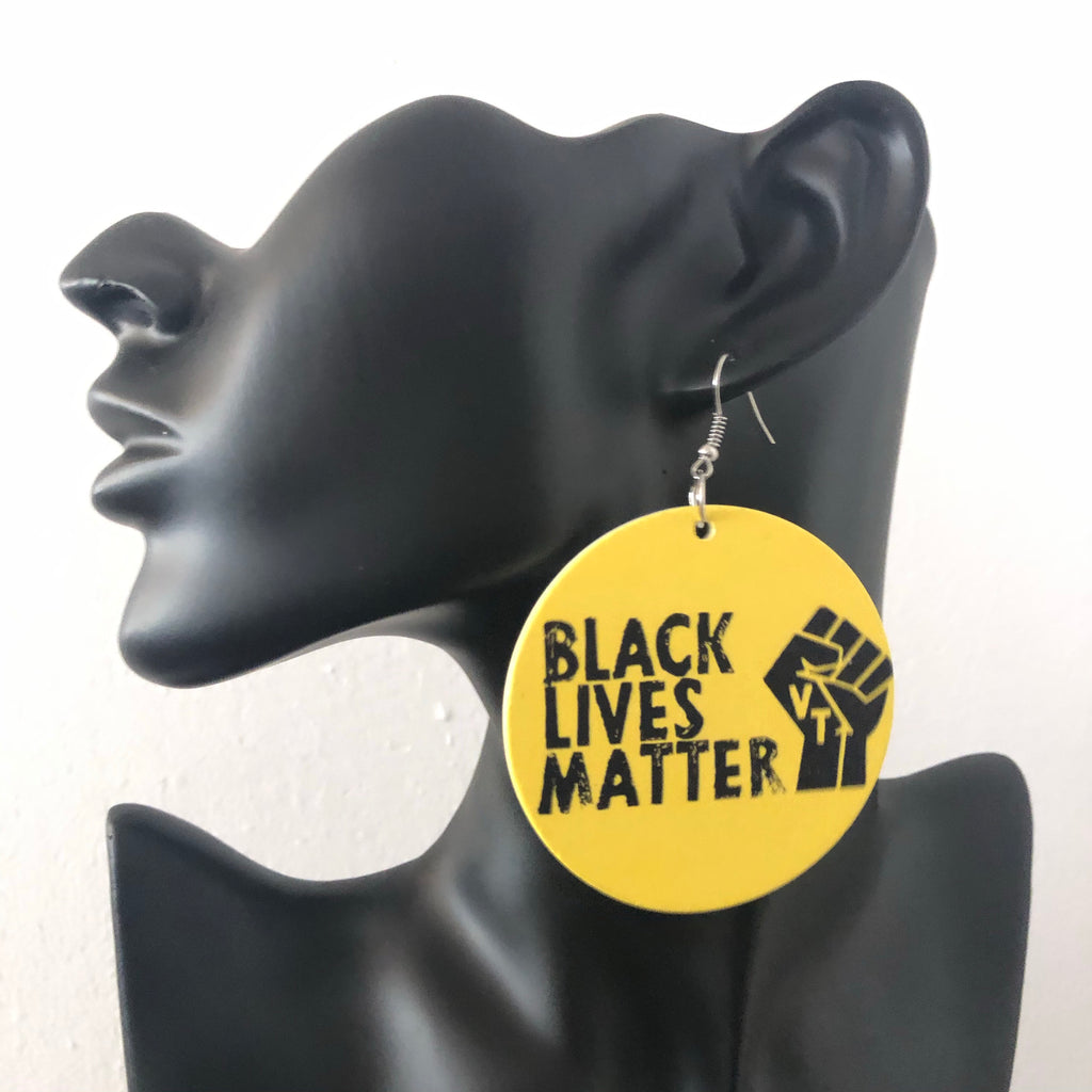 Black Lives Matter Yellow Earring Pair