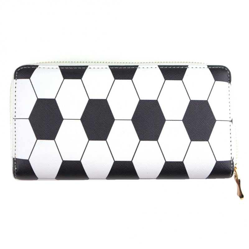 "Angie" Clutch Zipper Wallet- Soccer Design